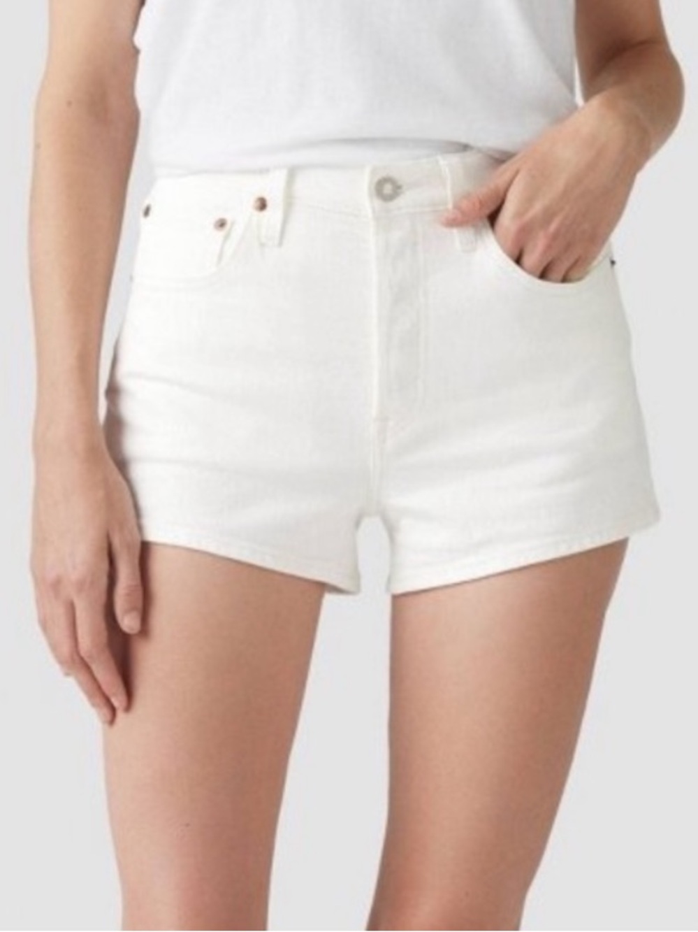 LEVI'S 501 Original Shorts in White Denim Size 30